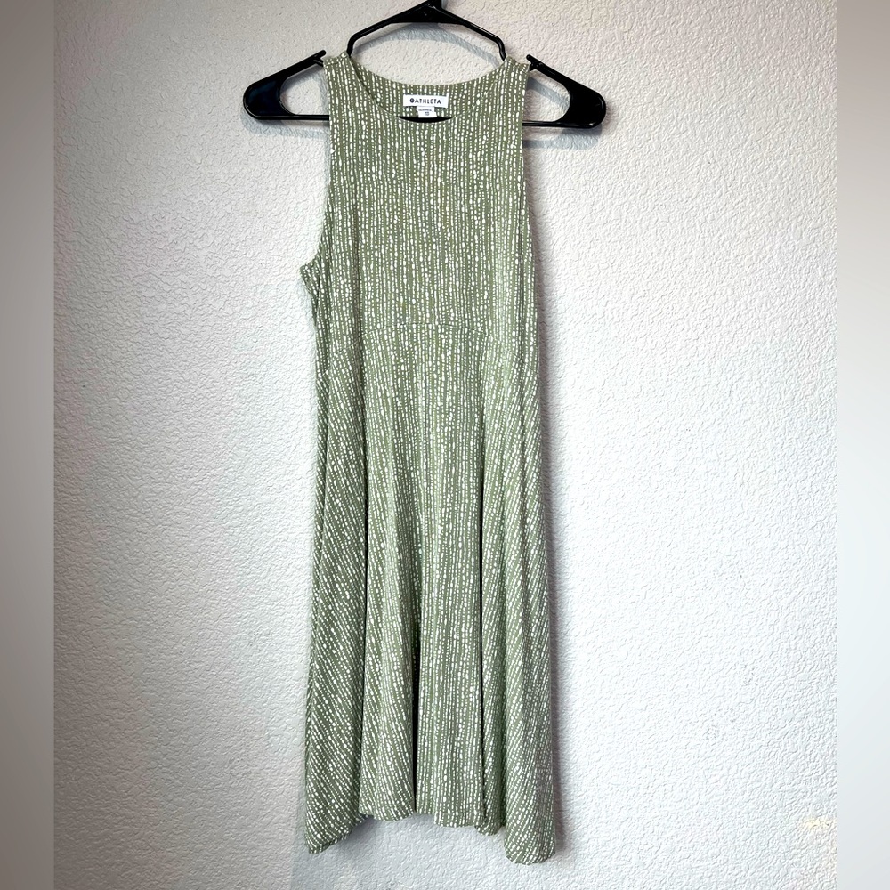 Athleta Santorini Thera Green Printed Dress, XS